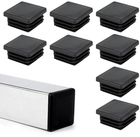 Tapas Plásticas Cuadradas,Tapones de Láminas para Tubos Cuadrados,8pcs Tapas de Tubo Cuadrado,Tapones de Plástico Cuadrados,Tapones Cuadrados 40x40mm,Tapón de Tubo Cuadrado,Tapas Cuadradas de Plástico