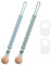 Scettar 2 Pezzi Catenella Ciuccio, Catenella Portaciuccio in Silicone con 2 Adattatore per Clip Supporto Por ta Ciuccio per Bambine e Bambini