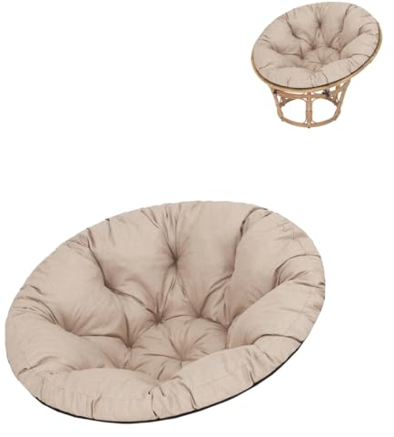 shivler Sitzkissen Polster Auflage für Papasan Rattansessel Kissen Hängekorb Schaukel 114 cm (Beige)