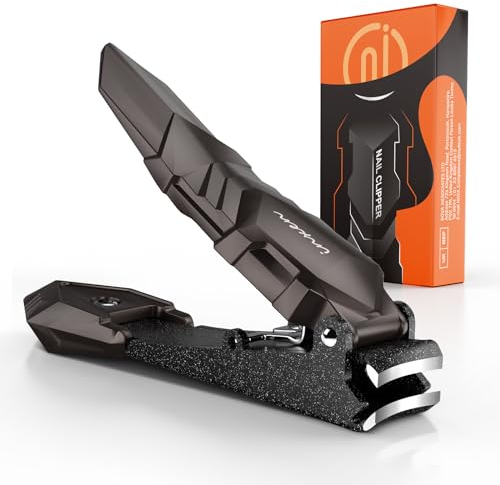 INXEN Coupe-Ongles Professionnel avec Récipient de Collecte – Acier Inoxydable pour Ongles Épais et de Pied – Idée Cadeau Homme Original Noël gadget insolite utile