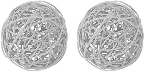 IUIBMI 6 Pièces Boules de Rotin en Osier Boules Décoratives Ornements Centre de Table Bols Orbes Remplissage de Vase pour Halloween Artisanat de Noël, Fête de Mariage, Décor de Pot-pourri(Argent)