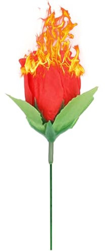 KOOMAL 5PCS Torch to Rose, Fire Magic Trick Flame Appearing Flower Illusions Gimmick Props for Girlfriend, Professional Magician Props Wedding Shows (red)