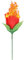 KOOMAL 5PCS Torch to Rose, Fire Magic Trick Flame Appearing Flower Illusions Gimmick Props for Girlfriend, Professional Magician Props Wedding Shows (red)