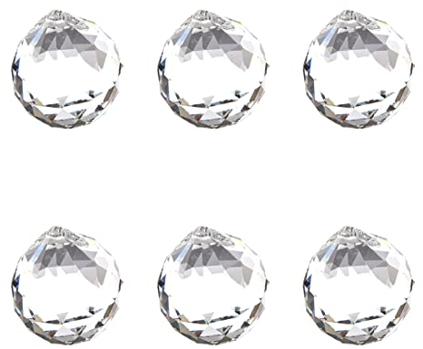 rieder 6 unidades 40 mm Geomantie facetado bola colgante de cristal (transparente)
