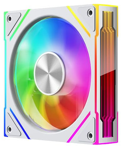 Jungle Leopard Star Stone V2 ARGB Computer Case Fans,Double Sided Infinity Mirror Design, 120mm CPU Fan PWM 1850RPM for PC Chassis&CPU Cooler&Desktop Case Fan (White, Reverse Flow)