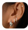 Adramata 4 Paar Ohrringe für Damen Silber Gold Ohrringe Creolen Ohrstecker 14K Vergoldet Ohrringe Set Damenohrringe Piercing Ohr Klein Creolen Gold Tragus Piercing Conch Helix Piercings Gold Silber