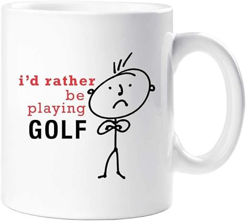 kisoyo Mens I'd Rather Be Playing Golf Mug Present Dad Boyfriend Man Gift Funny Golfer