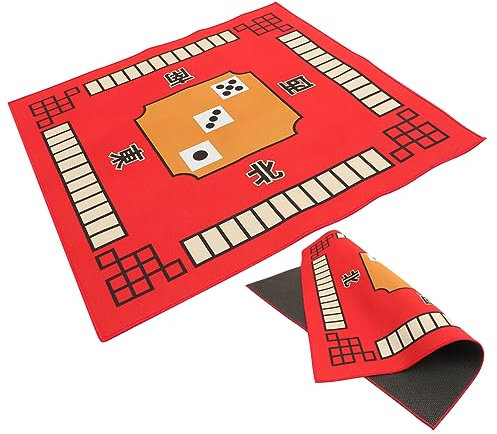 Vaguelly Tischmatte Für Mahjong-Spiele Quadratische Polyester-Matte Mit Rutschfester Latex-Unterseite Schalldämmung Und Abriebfestigkeit Geeignet Für Sitzungssaal Und Spiele