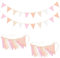 2 Piezas Banderines de Tela Infantiles,Guirnalda de Tela Rosa de 2,8 m,Guirnalda de Banderine Infantiles,Guirnalda de Banderines para Habitación Infantil,Banderines Decorativos,Banderines Triangulares