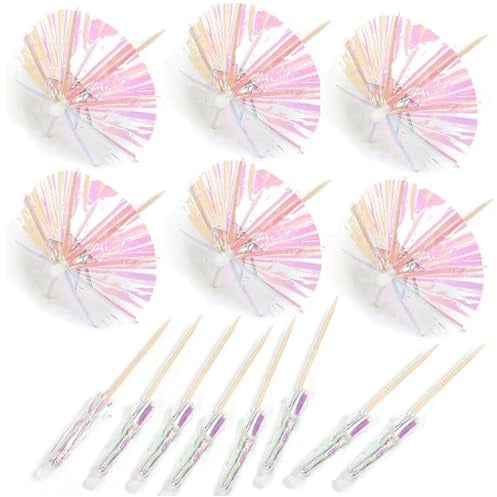 Visxcnu 50pcs 10 cm parapluies à Cocktail, parapluies à Cocktail pour Boissons, Cure-Dents pour l'été, décoration de fête décoration de Cupcakes hawaïens