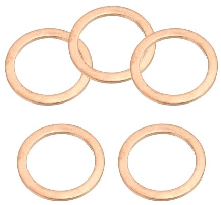 PATIKIL 5pcs Arandela de Cobre M20, Anillo de Sellado, 26x20x1.5mm(OD*ID*Grosor) Junta Plana Métrica Crush Accesorios Hidráulicos para Tornillos Perno Tapones de Cárter Drenaje de Aceite