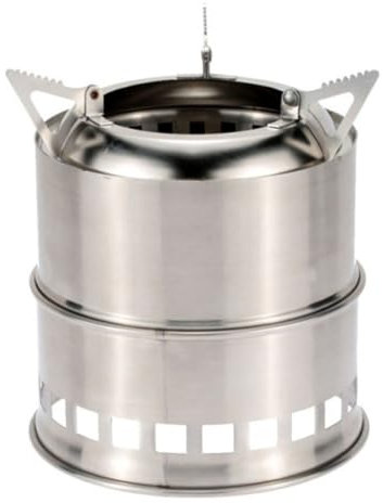 GIWFBQTR Holzofen Aus Edelstahl, Brennholzofen, Camping-Spiritusofen, für Den Außenbereich, Kochen, Picknick, Grillen, Camping, Reisen