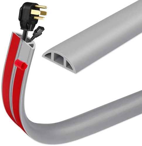 INMOZATA 3M Cable Cover Self-Adhesive Flexible PVC Cable Protector Wire Covers for Cables,Protect Cables and Prevent Trip Hazards Suitable for Home Office Warehouse Garages (Grey)