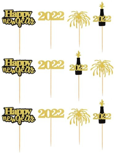 OFFSCH Lot De 12 Décorations De Gâteaux De Style Nouvel An Pour Des Célébrations Joyeuses