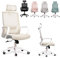 JUPPLIES Silla Escritorio Ergonomica - Silla Oficina Ajustable y Reclinable con Soporte Lumbar, Reposacabezas Ajustable, Malla Transpirable, Ruedas Giratorias 360° Soporta hasta 100kg (Beige)