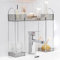 KMDZDZGS Étagère de lavabo, étagère de salle de bain, élégante au design luxueux, étagère de salle de bain pratique pour au-dessus du lavabo ou sur le plan de lavabo, simple et généreuse (argenté)