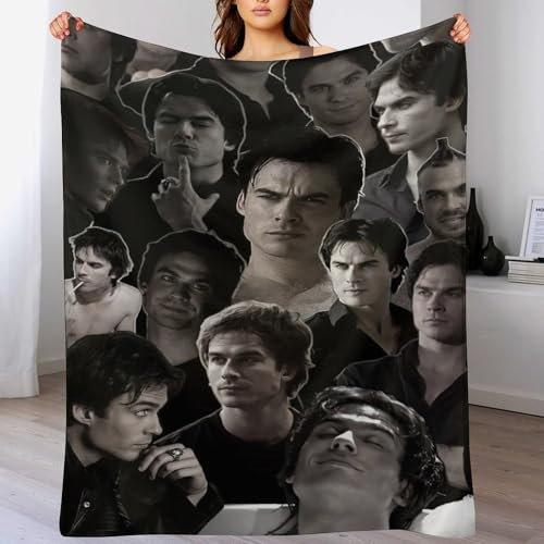 MGDDB Blankets Ian Ultraweiche Somerhalder Flanelldecke, Damon, perfekt für Schlafzimmer, Salvatore, Wohnzimmer, Wandteppich, Schlafsäle und Büros, ideal für ganzjährigen Komfort zu jeder Jahreszeit