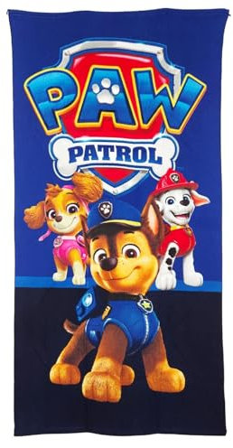 Aymax Paw Patrol Kinder Strandtuch 70x140 cm – Mikrofaser Badetuch mit Chase, Marshall & Skye