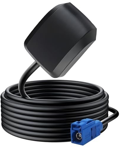Antenna di navigazione GPS attiva con connettore Fakra C blu e cavo di prolunga da 3 m, antenna GPS attiva per navigazione GPS, monitoraggio in tempo reale, localizzatore di veicoli, camion, barca
