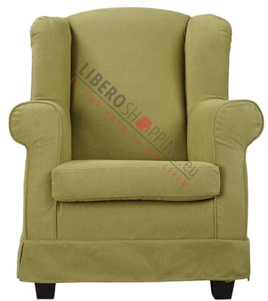 Liberoshopping Berere Relax-Sessel für Schlafzimmer, gepolstert, 87 x 105 (H) cm, aus schmutzabweisendem Stoff, abnehmbar, modern (grün)