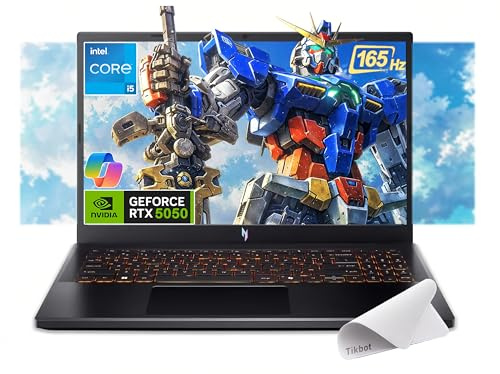 acer Nitro V 39.6 cm FHD IPS 165Hz Gaming Laptop, Intel Core i5-13420H, NVIDIA GeForce RTX 5050 con 8GB GDDR7 VRAM, Win11H, w/Mouse pad (16GB RAM, 512GB PCIe SSD)