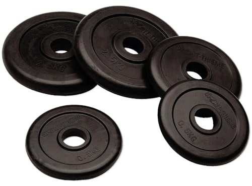 Sport-Thieme Hantelscheibe Gummiert | 30mm Gewichtscheibe | 0,5kg - 20kg | Gusseisenhantel Vollgummiert | Korrosionsbeständig und geräuscharm | Markenqualität
