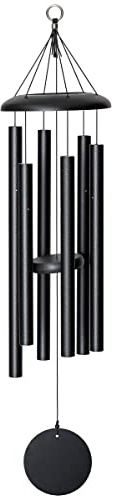 Corinthian Bells by Wind River - 36 inch Black Wind Chime for Patio, Backyard, Garden, and Outdoor Decor (Aluminum Chime) Made in The USA