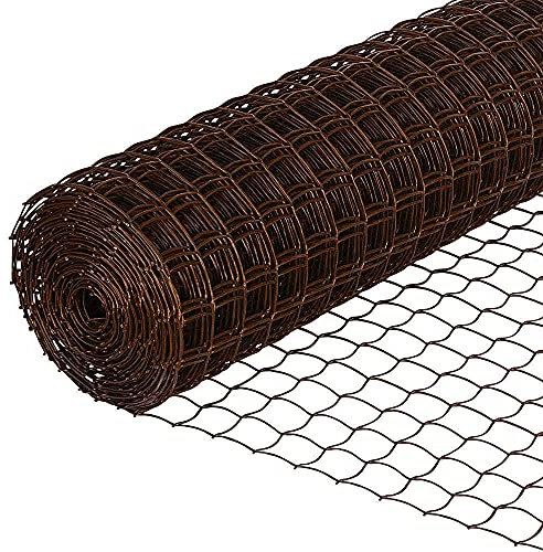 Climbing Plant Support Mesh Plastic Garden Fence Clematis Pea Bean Trellis - Brown 1m x 25m