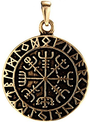 Kiss of Leather Wikingerkompass Anhänger aus Bronze Nr. 126