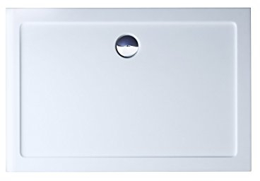 Durovin Bathrooms 900 x 700 x 40mm Shower Tray, Light Sturdy, Acrylic, Glossy White Finish, Rectangular Shape