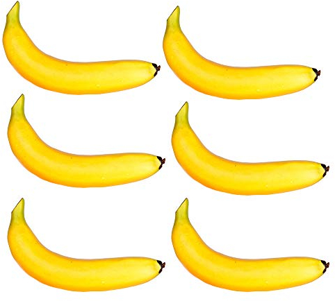 Ogquaton Banane Artificielle Faux Bananes Fruits Bananes en Plastique pour Nature Morte Peintures Décor De Cuisine 6 PCS