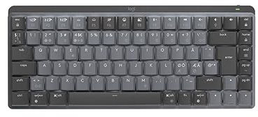 Logitech MX Mechanical Mini Tastiera Retroilluminata Wireless, Switch Tattili Silenziosi, Layout Scandinavo QWERTY - Grigio