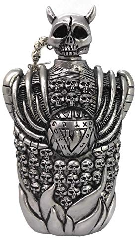 thecostumebase The Little Nicky Bottle Flask Props Replica Calavera Resina Plata