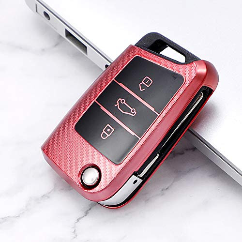 ontto Autoschlüssel Hülle kompatibel mit Audi?A1?Sportback?2019-2021 A1?Sportback?30?2019?TFSI?S-Line Fernbedienung Cover TPU Silikon Schlüsselhülle Schlüsselanhänger Schlüssel Schutz Etui-Rosa