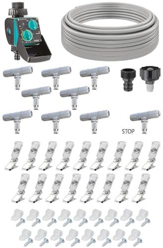 Claber Kit Happy Fresh Evolution 12 m con Aquauno Mist, Kit di raffrescamento per Giardino