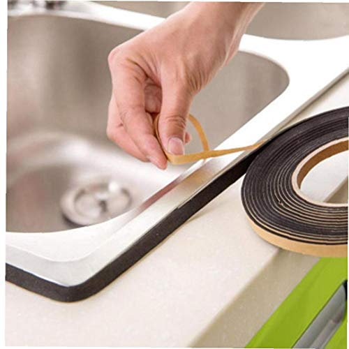 1 Roll Caulk Strip Tape Kitchen Wall Sealing Tape Waterproof Bathroom Adhesive Tape Gadgets 1x200cm Black