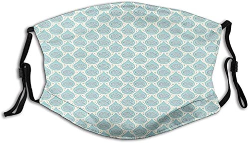KEROTA Passamontagna riutilizzabile per esterni, copertura della bocca del naso per adulti geometrico, minimale semplice e moderno fico espressivo a forma di goccia di pioggia, blu, grigio e blu