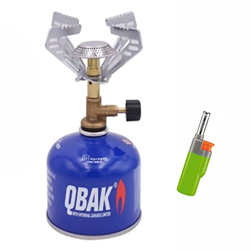 Camping Gas Portátil Con 1 Botella De Gas Hornillo + 1 Mechero Encendedor Con Fogones O Cocina de Butano Con Bombona Incluida Infiernillo Para Cocinar O Asar Con Un Fuego Estufa De Gas