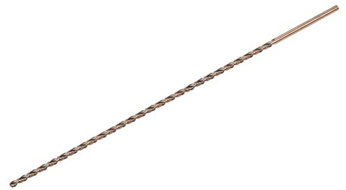 sourcing map M35 High Speed Steel Parabolic Flute Drill Bit, 4mm Drilling Diameter 200mm Length, Gold Oxide Cobalt Steel Round Shank
