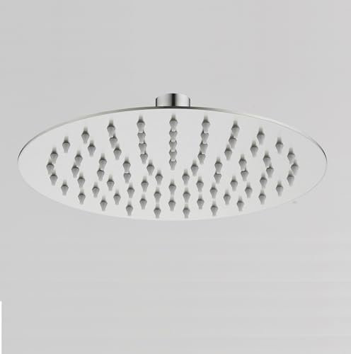 Soffione doccia ultraslim tondo acciaio inox satinato D25 cm TEXAS