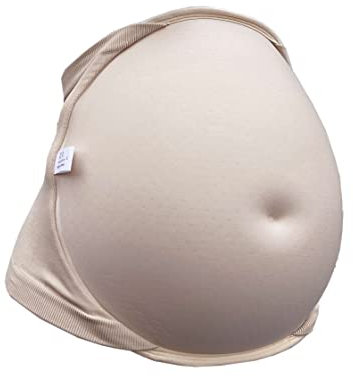BIMEI Ceinture sans couture avec ventre en éponge pour une utilisation facile - Faux ventre de grossesse - Accessoires de série télévisée - Accessoire de déguisement - Beige - Taille M pour 5 à 8 mois