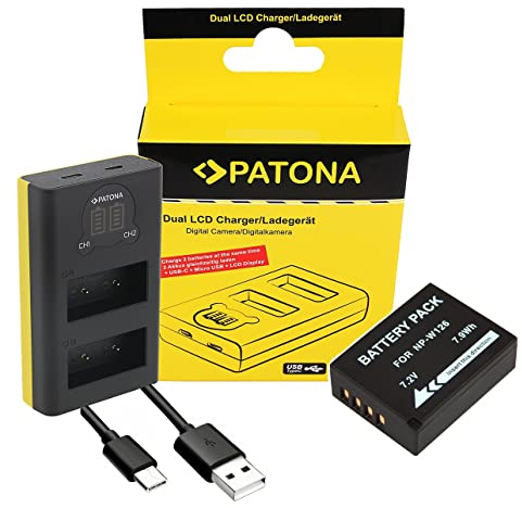 Kit d'accessoires pour Fujifilm XT30 / X-T30 II | Batterie + chargeur USB-C compatible avec la batterie Fuji NP-W126s / NP-W126 (1140 mAh)