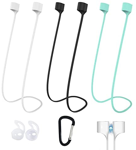 3Pcs Magnetic Anti-Lost Straps, 27.5inch Silicone AirPods Pro Strap, Neck Rope for Wireless Earphone Accessories for Airpods,Silicone Ear Tips, Carabiner, Earbud Lanyard for Sports Running