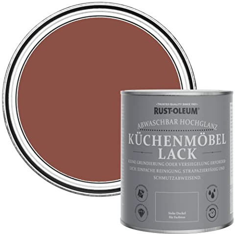 Rust-Oleum Red Kitchen Cupboard Paint in Gloss Finish - Fire Brick 750ml