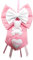 Micocca Baby Fiocco Nascita Rosa con orsetto e Nome Personalizzato Ricamato Made in Italy