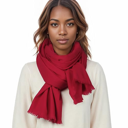 Schal Rot Stola Festlich für Abendkleid Winter Schals Tücher Damen Pashmina