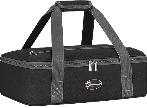 GhvyenntteS Casserole Carrier, Insulated Casserole Carrier, Casserole Carriers for Hot or Cold Food, Large Capacity Food Carrier for Parties, Picnic, Fits 9x13 and 11x 15 Baking Dish, Black
