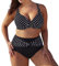 Swimsuit For Women Plus Size Women Retro Polka Dot Bikini Sets Two Piece Swimsuits Swimwear Beach Suit Gift For Women UK Black