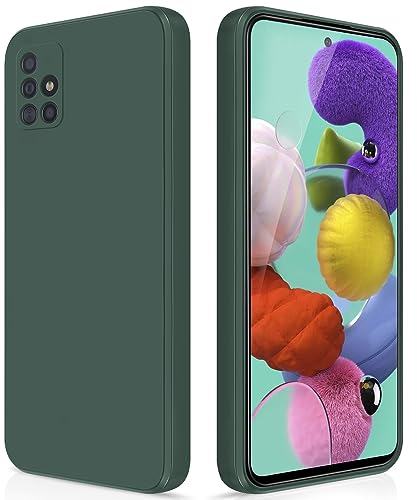 GiiYoon Hülle Kompatibel mit Samsung Galaxy A51, Hochwertiges Liquid Silicone Case, Rundumschutz Handyhülle, Kratzfestes Weiches Mikrofaserfutter- grün