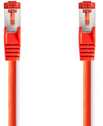NEDIS Cat 6 Kabel | RJ45 Stecker | RJ45 Stecker | S/FTP | 2.00 m | Rund | LSZH | Red | Label